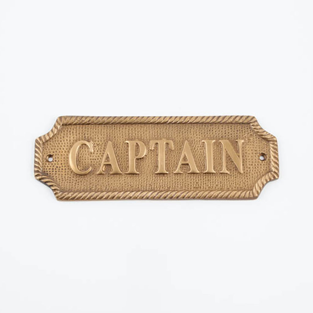 Бронзовая табличка «CAPTAIN» – капитан, 16 × 6 см